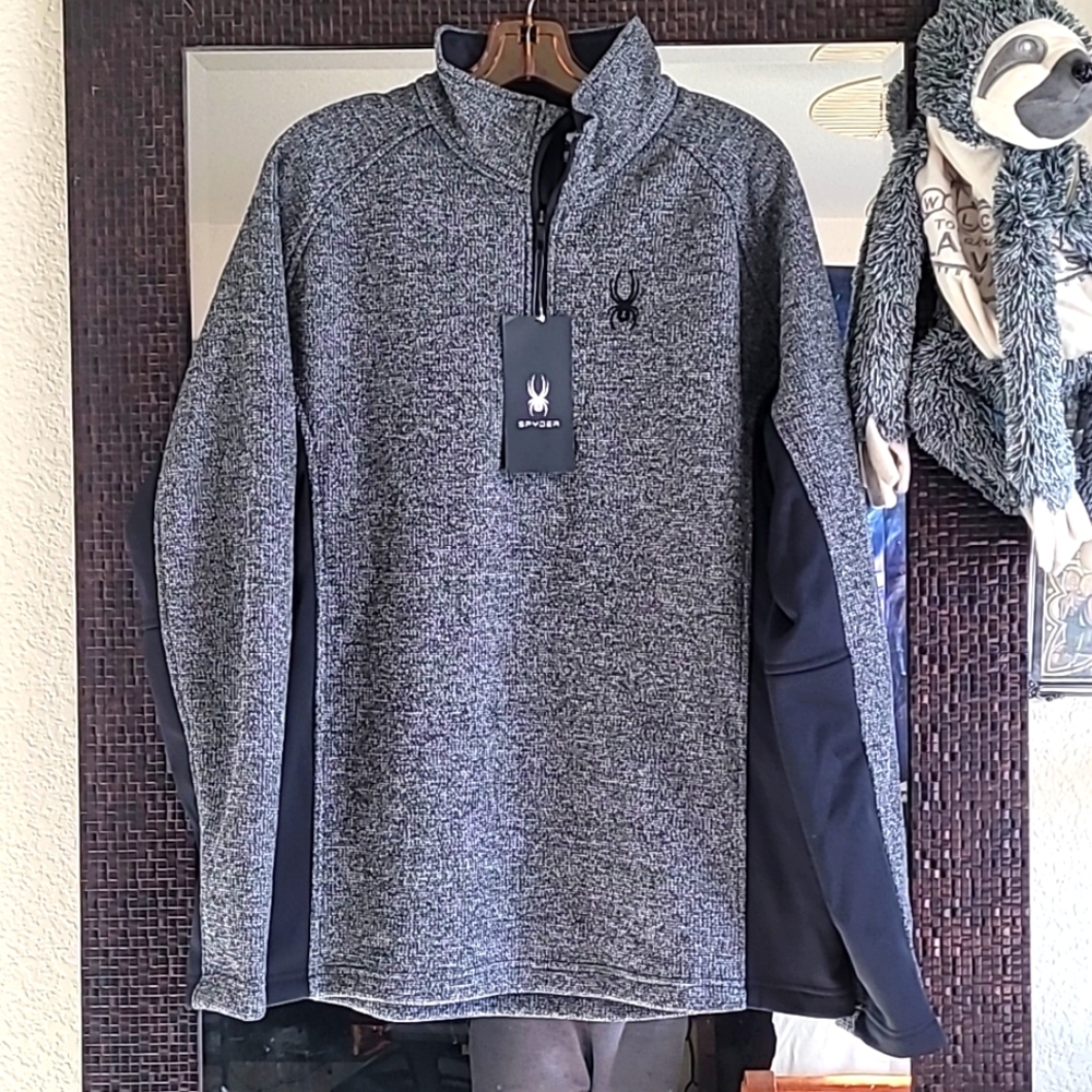 Spyder Outbound Sweater XL Grey Gray Fleece